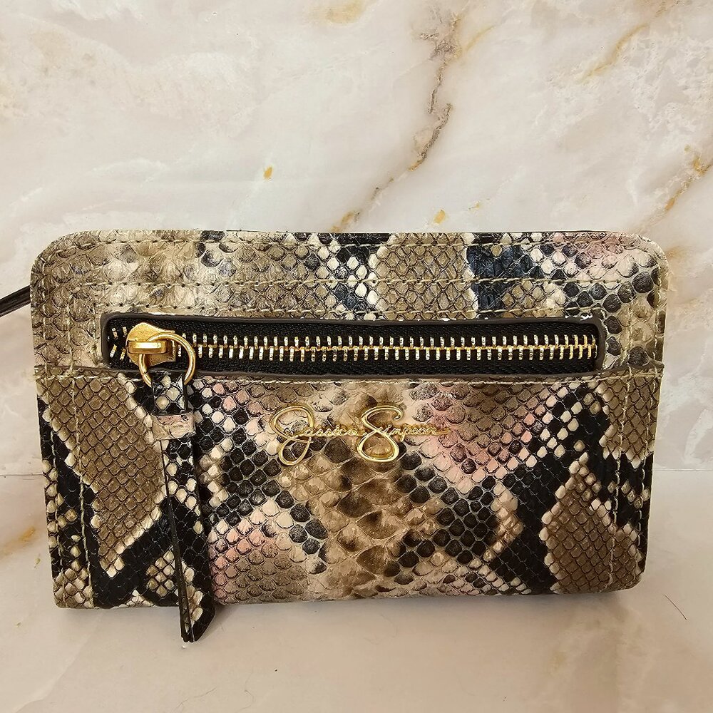 Jessica Simpson Faux Snakeskin Bifold Wallet